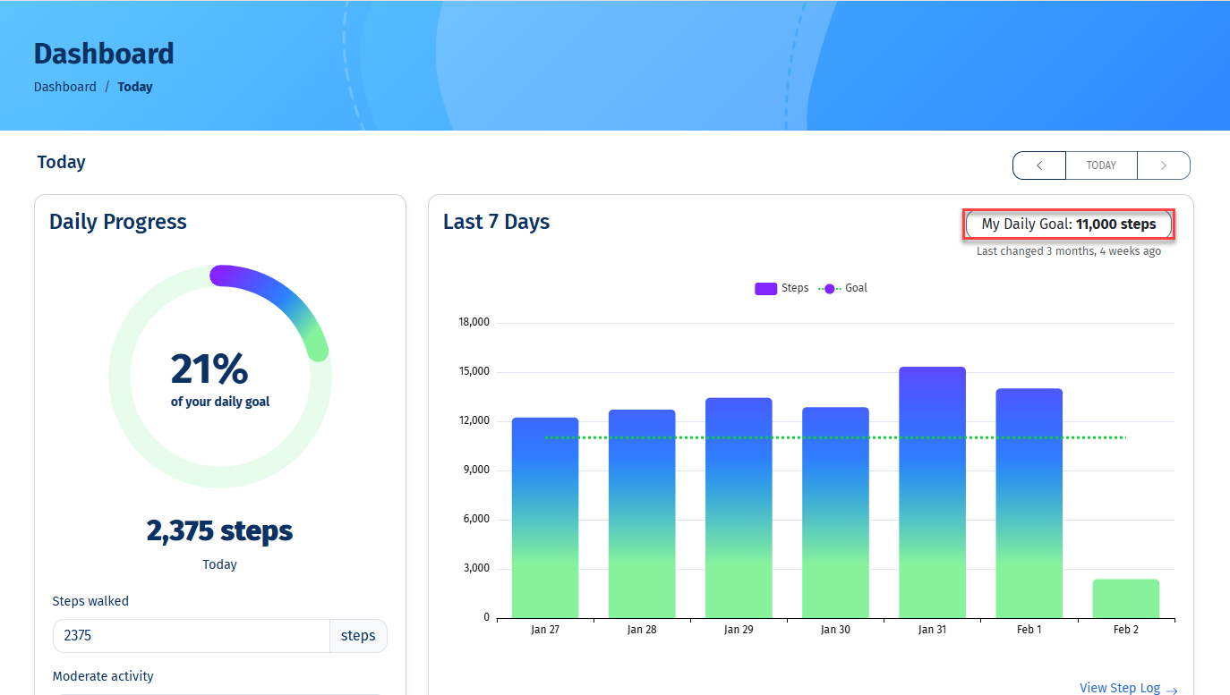 126_1. Setting Step Goal